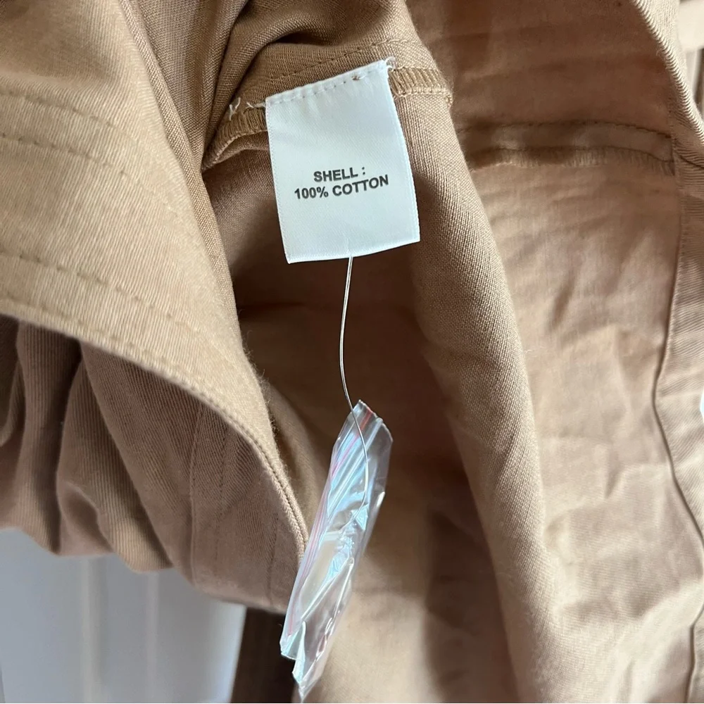 Women’s Camel Trench Coat with Ruffle Cape Detail - Picture 11 of 16